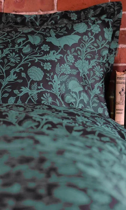 SIN IN LINEN Absinthe Bats | KING DUVET COVER 3 SIN IN LINEN Absinthe Bats | KING DUVET COVER