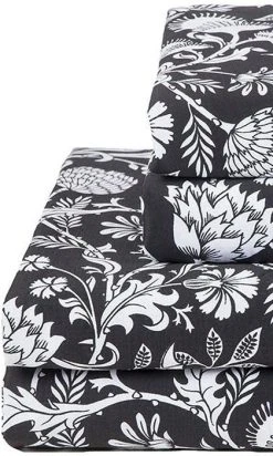 SIN IN LINEN Elysian Fields [Black] | KING SHEET SET