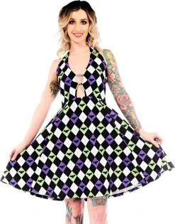 SOURPUSS Bat Argyle Peekaboo | HALTER DRESS* -Restyle Sales Shop sourpuss bat argyle peekaboo halter dress 1 85d564e1 f70f 4fb9 8ff4 26a309fd3491 700x700
