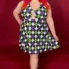 SOURPUSS Bat Argyle Peekaboo | HALTER DRESS*