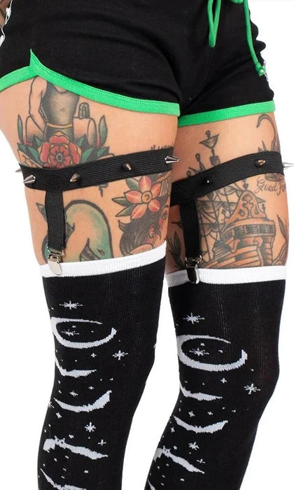 TOO FAST APPAREL Bats And Stars | THIGH HIGH GARTER SOCKS 4 TOO FAST APPAREL Bats And Stars | THIGH HIGH GARTER SOCKS - Image 2