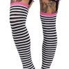 TOO FAST APPAREL Distressed Punk Stripes | THIGH HIGH GARTER SOCKS