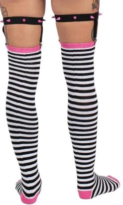 TOO FAST APPAREL Distressed Punk Stripes | THIGH HIGH GARTER SOCKS -Restyle Sales Shop too fast apparel distressed punk stripes thigh high garter socks 3 194760db 038f 4cb1 8bf7 fadd050f5e67 700x700