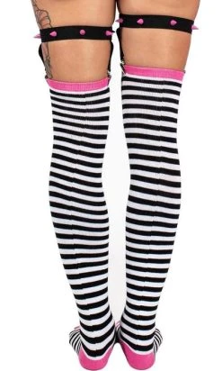 TOO FAST APPAREL Distressed Punk Stripes | THIGH HIGH GARTER SOCKS -Restyle Sales Shop too fast apparel distressed punk stripes thigh high garter socks 4 843b0a92 6cd6 47f2 a11f 25e53a503eed 700x700