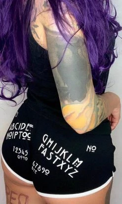 TOO FAST APPAREL Ouija Board | BOOTY SHORTS -Restyle Sales Shop too fast apparel ouija board booty shorts 3 700x700