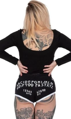 TOO FAST APPAREL Ouija Board | BOOTY SHORTS -Restyle Sales Shop too fast apparel ouija board booty shorts 4 700x700