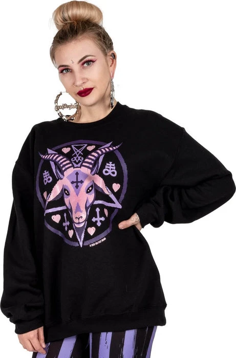 TOO FAST APPAREL Pastel Baphomet Goat | SWEATSHIRT 6 TOO FAST APPAREL Pastel Baphomet Goat | SWEATSHIRT - Image 4