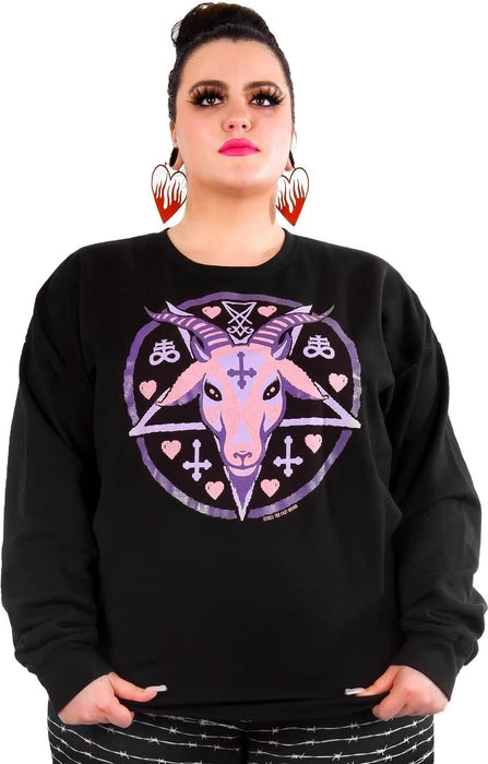 TOO FAST APPAREL Pastel Baphomet Goat | SWEATSHIRT 4 TOO FAST APPAREL Pastel Baphomet Goat | SWEATSHIRT - Image 2