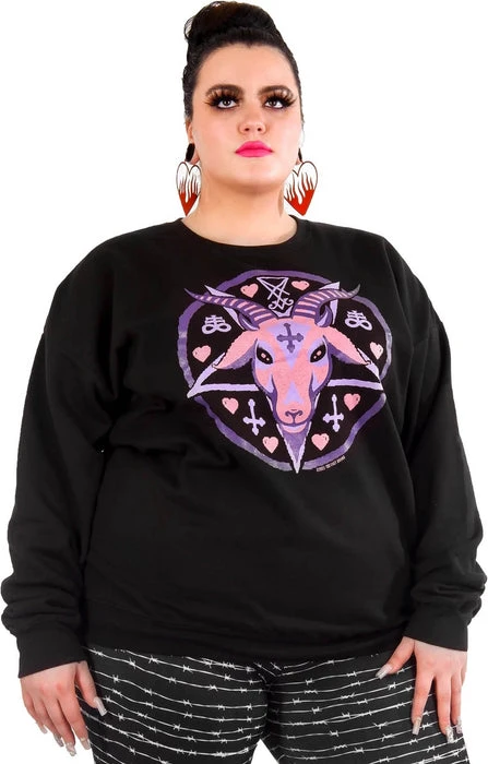 TOO FAST APPAREL Pastel Baphomet Goat | SWEATSHIRT 7 TOO FAST APPAREL Pastel Baphomet Goat | SWEATSHIRT - Image 5