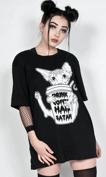 TWISTED Drink Coffee, Hail Satan | T-SHIRT 4 TWISTED Drink Coffee, Hail Satan | T-SHIRT - Image 2