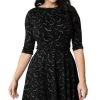 UNIQUE VINTAGE Bats [Black/Grey] | STEPHANIE DRESS