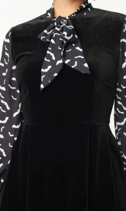UNIQUE VINTAGE Bat [Black] | VELVET DRESS* -Restyle Sales Shop unique vintage black bat print she e o dress 2 ac5a0265 e6f0 41f0 9a85 9fa132d04677 700x700