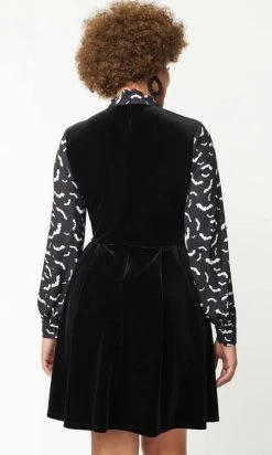 UNIQUE VINTAGE Bat [Black] | VELVET DRESS* -Restyle Sales Shop unique vintage black bat print she e o dress 3 ae645944 61ba 40a4 ac38 f9dd7f6da611 700x700
