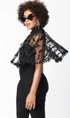 UNIQUE VINTAGE Bats & Stars | MESH CAPELET -Restyle Sales Shop unique vintage black bats stars mesh capelet 3 94a9d500 c159 4ab7 84fb 0f6a1e4119b0 700x700