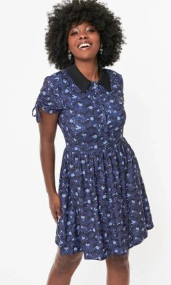 UNIQUE VINTAGE Bats [Purple/Black] | BRADY DRESS**