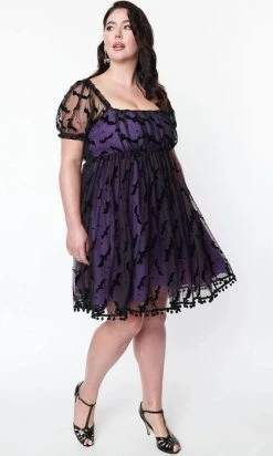 UNIQUE VINTAGE Bat Mesh [Purple] | BABYDOLL DRESS -Restyle Sales Shop unique vintage purple bat mesh babydoll dress 9 3e93f09d 7806 42d2 ba3b c205d3434eff 700x700
