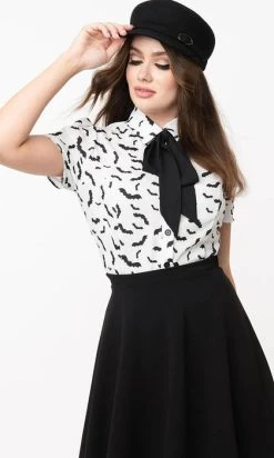 UNIQUE VINTAGE Bats [White/Black] | POWER PLAY TOP